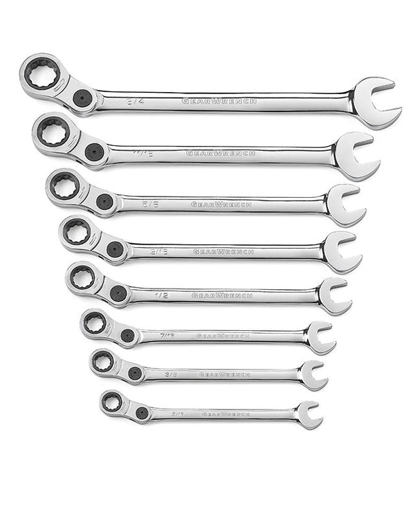 8PC SAE INDEXING COMBO WRENCH SET