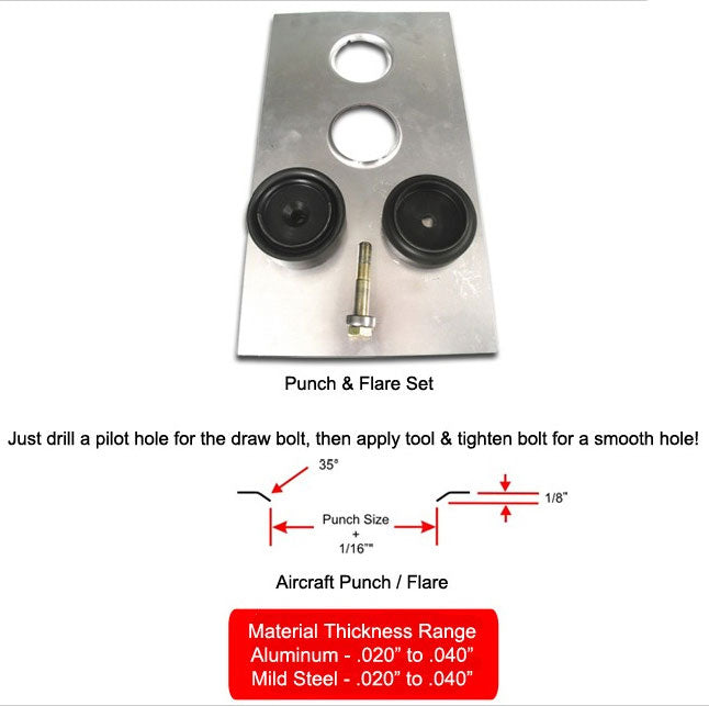 AIRCRAFT PUNCH & FLARE SET 6"